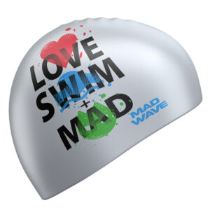 Gorra de Natación de Silicón Mad Wave Adulto Estampada Love Swim Mad