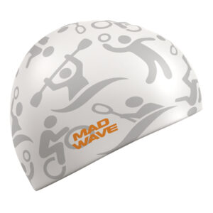 Gorra de Natación de Silicón Mad Wave Adulto Estampada Sport White