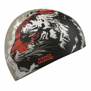 Gorra de Natación de Silicón Mad Wave Adulto Estampada Tiger Big