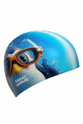 Gorra de Natación de Silicón Mad Wave Adulto Estampada Penguin HQ