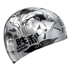 Gorra de Natación de Silicón Mad Wave Adulto Estampada Anime Silver