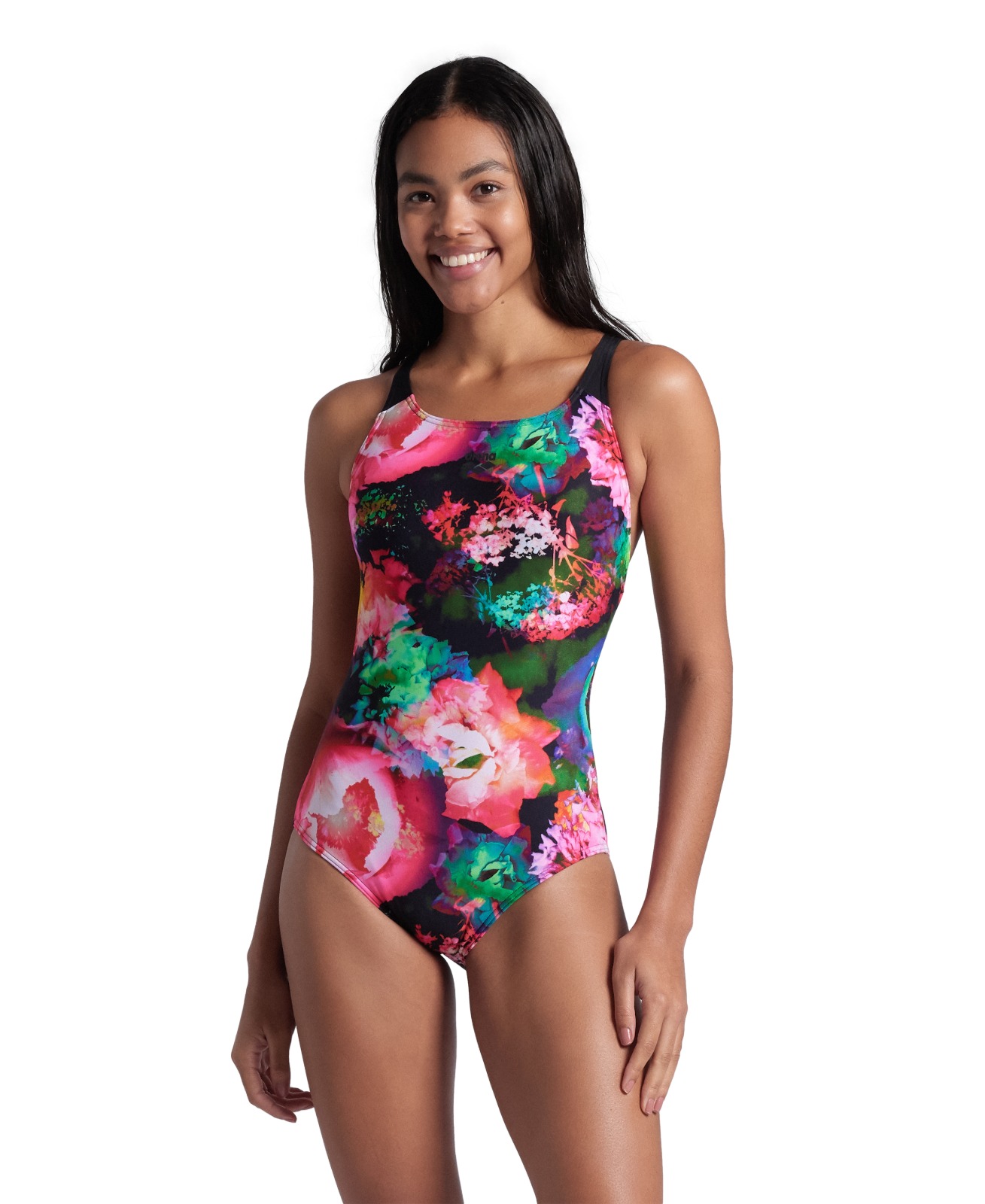 Calzoneta de Natación Arena Mujer Roseland Black-Pink-Multi